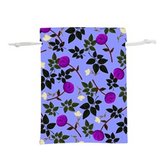 Purple Flower On Lilac Lightweight Drawstring Pouch (l) by Daria3107