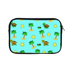Turtle And Palm On Blue Pattern Apple Ipad Mini Zipper Cases by Daria3107