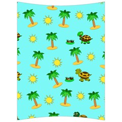 Turtle And Palm On Blue Pattern Back Support Cushion by Daria3107