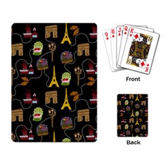 Paris Street Pattern On Black Playing Cards Single Design (Rectangle)