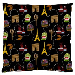 Paris Street Pattern On Black Standard Flano Cushion Case (One Side)