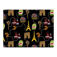 Paris Street Pattern On Black Double Sided Flano Blanket (Mini) 