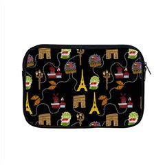 Paris Street Pattern On Black Apple MacBook Pro 15  Zipper Case