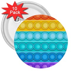 Pop It Pattern 3  Buttons (10 pack) 