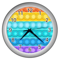 Pop It Pattern Wall Clock (Silver)