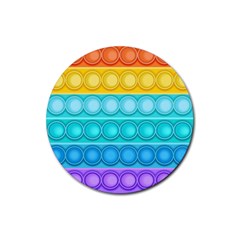 Pop It Pattern Rubber Round Coaster (4 Pack)  by Daria3107