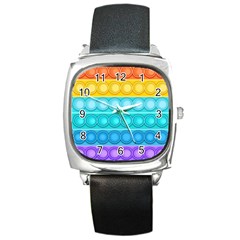 Pop It Pattern Square Metal Watch