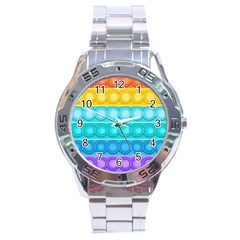 Pop It Pattern Stainless Steel Analogue Watch