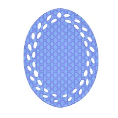 Soft Pattern Blue Oval Filigree Ornament (two Sides) by PatternFactory