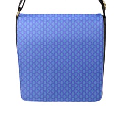 Soft Pattern Blue Flap Closure Messenger Bag (l) by PatternFactory