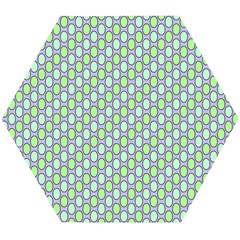 Soft Pattern Aqua Wooden Puzzle Hexagon by PatternFactory