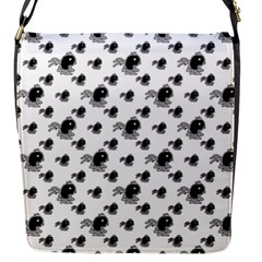 Sketchy Style Black Birds Motif Pattern Flap Closure Messenger Bag (s) by dflcprintsclothing