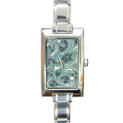 Folk Flowers Pattern Floral Surface Design Seamless Pattern Rectangle Italian Charm Watch