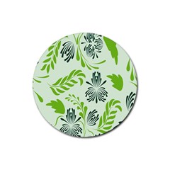 Folk Flowers Pattern Floral Surface Design Seamless Pattern Rubber Round Coaster (4 Pack)  by Eskimos