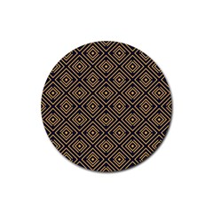 Art Deco Vector Pattern Rubber Round Coaster (4 Pack)  by webstylecreations