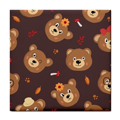Bears-vector-free-seamless-pattern1 Tile Coaster by webstylecreations