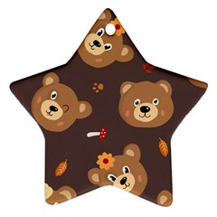 Bears-vector-free-seamless-pattern1 Star Ornament (two Sides) by webstylecreations