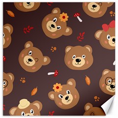 Bears-vector-free-seamless-pattern1 Canvas 16  X 16  by webstylecreations