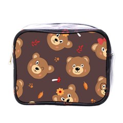 Bears-vector-free-seamless-pattern1 Mini Toiletries Bag (one Side) by webstylecreations