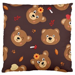 Bears-vector-free-seamless-pattern1 Large Cushion Case (one Side) by webstylecreations