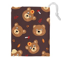 Bears-vector-free-seamless-pattern1 Drawstring Pouch (4xl) by webstylecreations