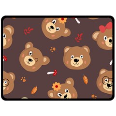 Bears-vector-free-seamless-pattern1 Fleece Blanket (large)  by webstylecreations