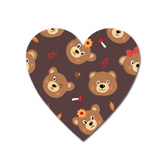 Bears-vector-free-seamless-pattern1 Heart Magnet