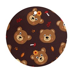 Bears-vector-free-seamless-pattern1 Round Ornament (two Sides) by webstylecreations