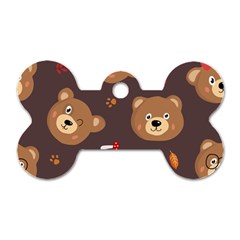 Bears-vector-free-seamless-pattern1 Dog Tag Bone (one Side)