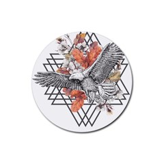 Boho Eagle  Rubber Coaster (round)  by webstylecreations