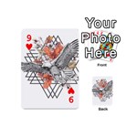 Boho Eagle  Playing Cards 54 Designs (Mini) Front - Heart9