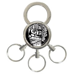 Cyber Punk Portrait Poster Illustration 3-ring Key Chain by dflcprintsclothing