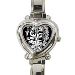 Cyber Punk Portrait Poster Illustration Heart Italian Charm Watch