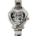 Cyber Punk Portrait Poster Illustration Heart Italian Charm Watch Front