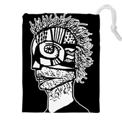 Cyber Punk Portrait Poster Illustration Drawstring Pouch (4xl) by dflcprintsclothing