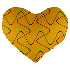 Retro Fun 821a Large 19  Premium Flano Heart Shape Cushions by PatternFactory