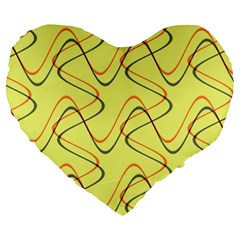 Retro Fun 821c Large 19  Premium Flano Heart Shape Cushions by PatternFactory