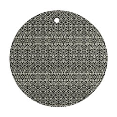 Abstract Silver Ornate Decorative Pattern Round Ornament (two Sides) by dflcprintsclothing