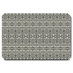 Abstract Silver Ornate Decorative Pattern Large Doormat  by dflcprintsclothing