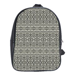 Abstract Silver Ornate Decorative Pattern School Bag (large) by dflcprintsclothing