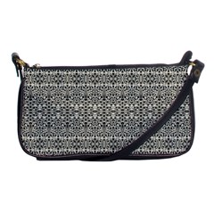 Abstract Silver Ornate Decorative Pattern Shoulder Clutch Bag