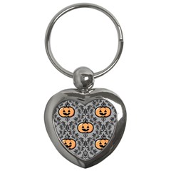 Pumpkin Pattern Key Chain (heart) by InPlainSightStyle