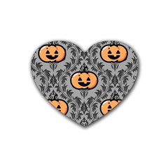 Pumpkin Pattern Heart Coaster (4 Pack)  by InPlainSightStyle