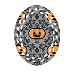 Pumpkin Pattern Oval Filigree Ornament (two Sides) by InPlainSightStyle