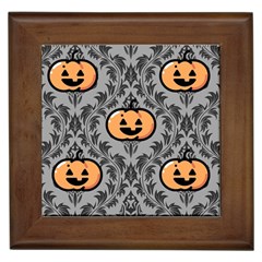 Pumpkin Pattern Framed Tile by InPlainSightStyle