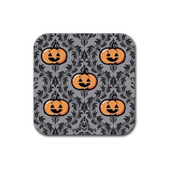 Pumpkin Pattern Rubber Coaster (square)  by InPlainSightStyle