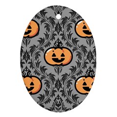 Pumpkin Pattern Oval Ornament (two Sides) by InPlainSightStyle