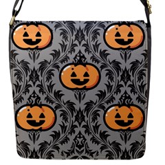 Pumpkin Pattern Flap Closure Messenger Bag (s) by InPlainSightStyle