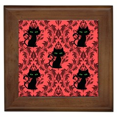 Cat Pattern Framed Tile by InPlainSightStyle