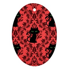 Cat Pattern Oval Ornament (two Sides) by InPlainSightStyle